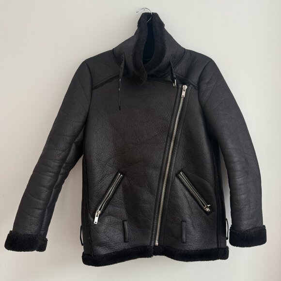 Short Oversized Faux Leather Moto Coat - Picture 2 of 3